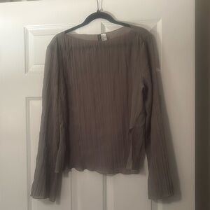 H&M Sheer Gray Blouse